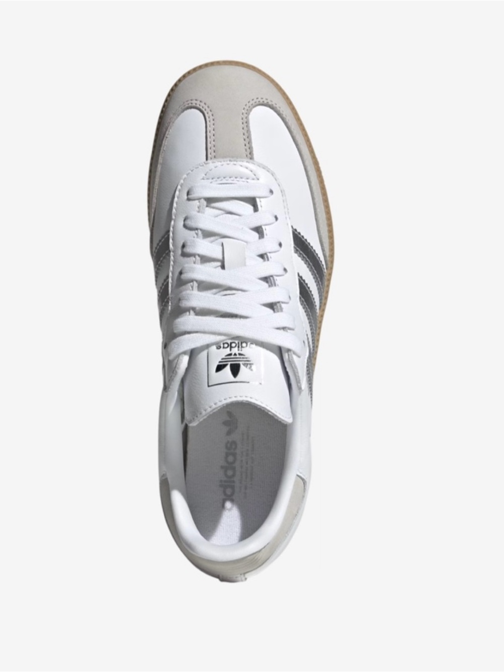 Adidas Originals Samba OG Sneakers In White and Silver Metallic Women's 10 - Picture 5 of 9